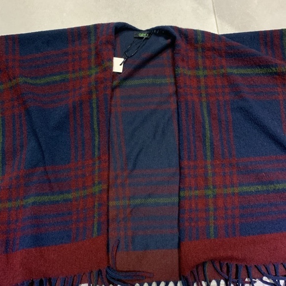 NWT Italian Made Plaid Open Front Knit Poncho Cardigan by CHERISHH - Picture 7 of 11